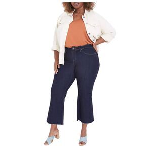 Laner Bryant Flex Magic Waistband Signature Fit Crop Flare Jean Dark Wash